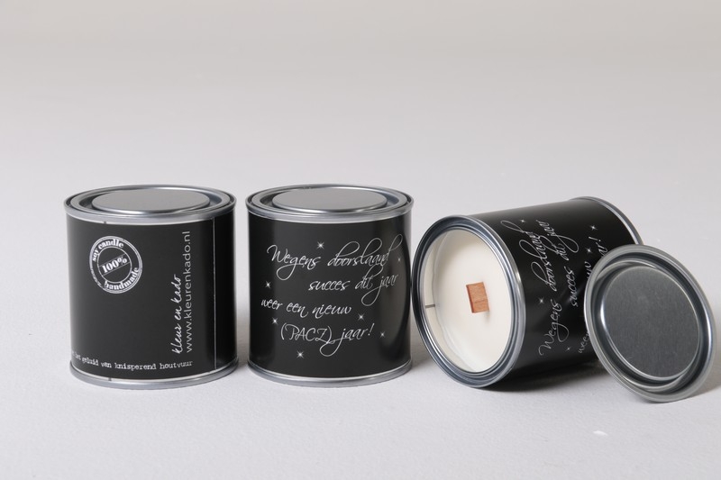 Soja wax kaars gepersonaliseerd