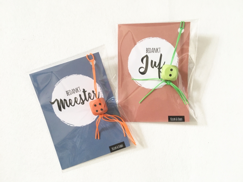 Gelukskaartje Juf en Meester