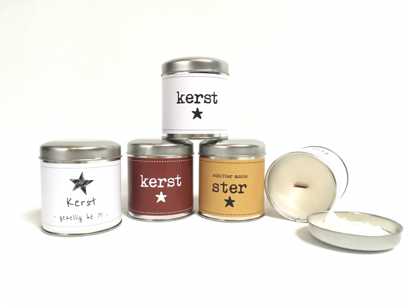 Soja wax kaars wasblik Kerst