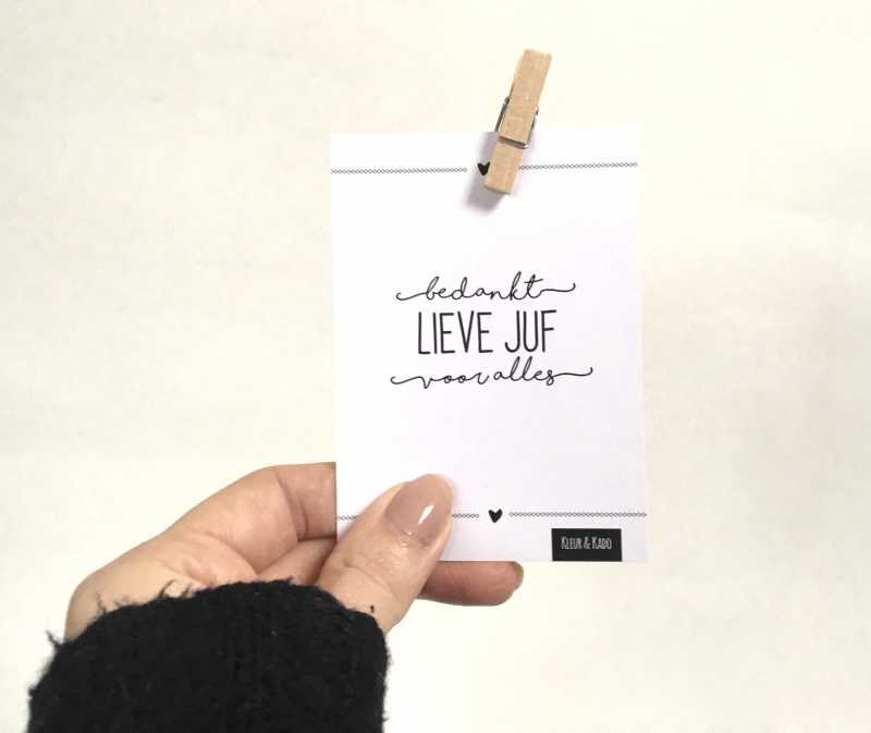 Kadokaartjes juf/meester