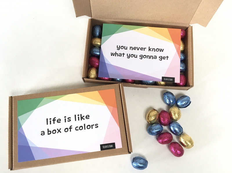 Brievenbuskado Life is like a box of colors