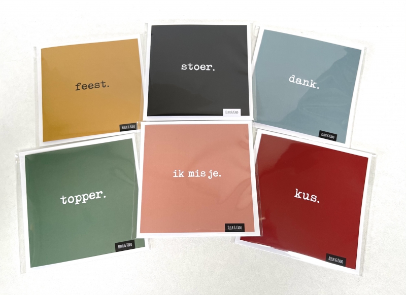 Kaart Typewriter vierkant dubbel
