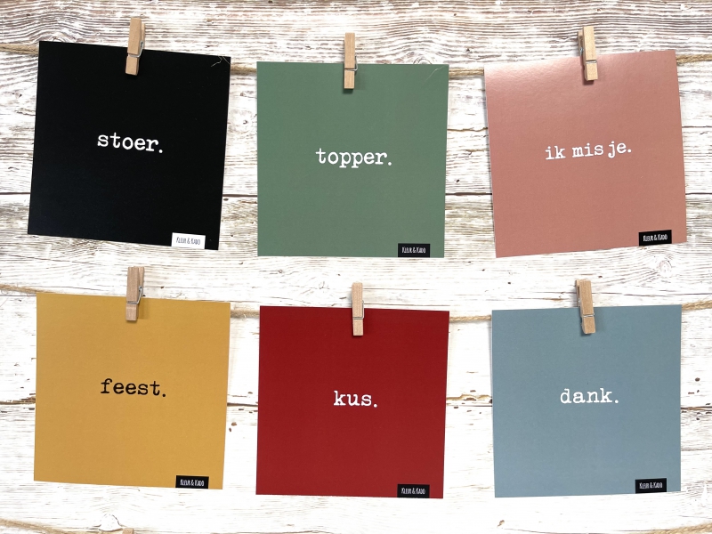 Kaart Typewriter vierkant dubbel