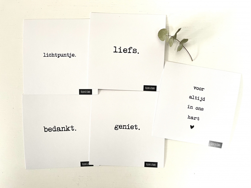 Kaart Typewriter vierkant WIT dubbel