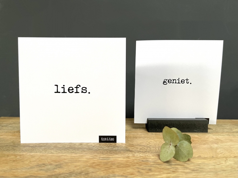 Kaart Typewriter vierkant WIT dubbel
