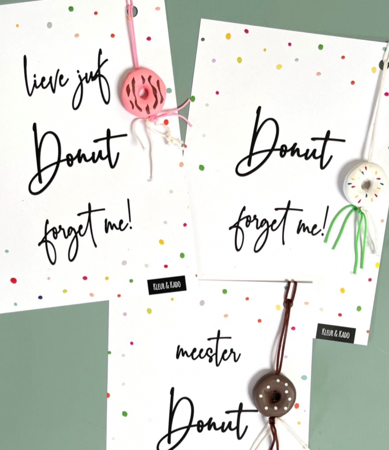 Gelukskaart groot Donut forget me