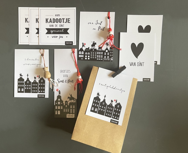 Zakje geluks kaartjes Sint