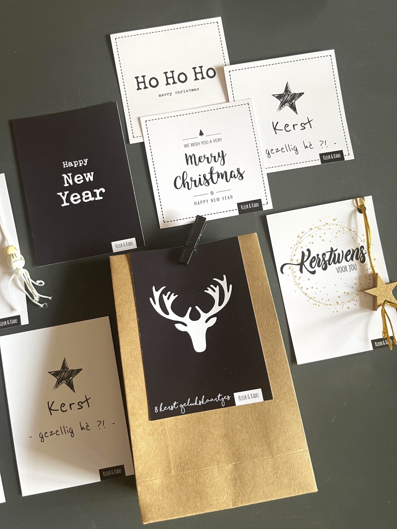 Zakje geluks kaartjes Kerst