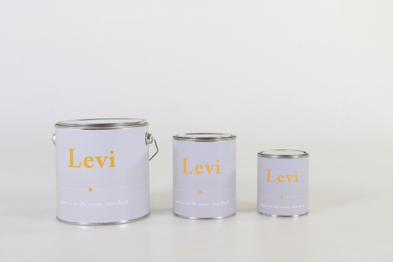Love you to the moon grijs/geel gepersonaliseerd