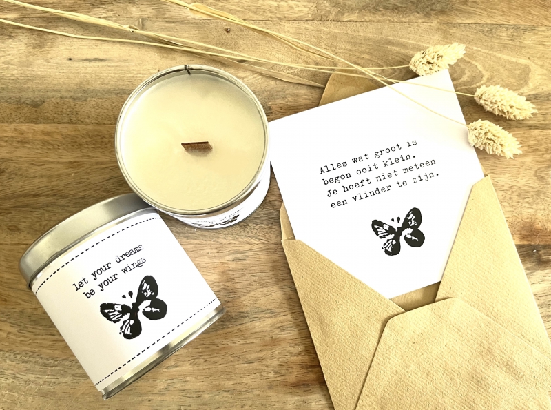 Soja wax kaars Butterfly