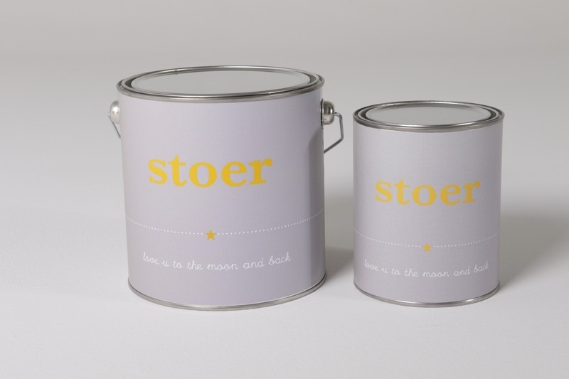 Love you to the moon grijs/geel Stoer