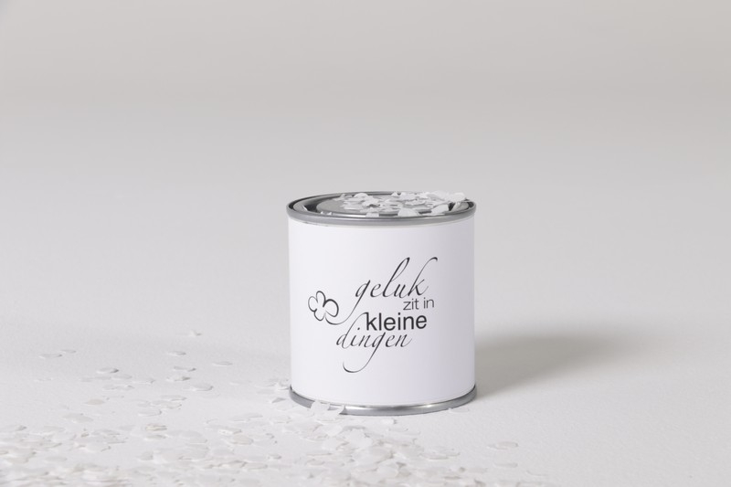 Trouwblik Geluk zit in kleine dingen gepersonaliseerd - Kleur en Kado